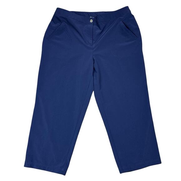Weekends by Chico's Stylish Stretch Blue Cropped Pants Size 1.5 / 10 - Picture 1 of 6